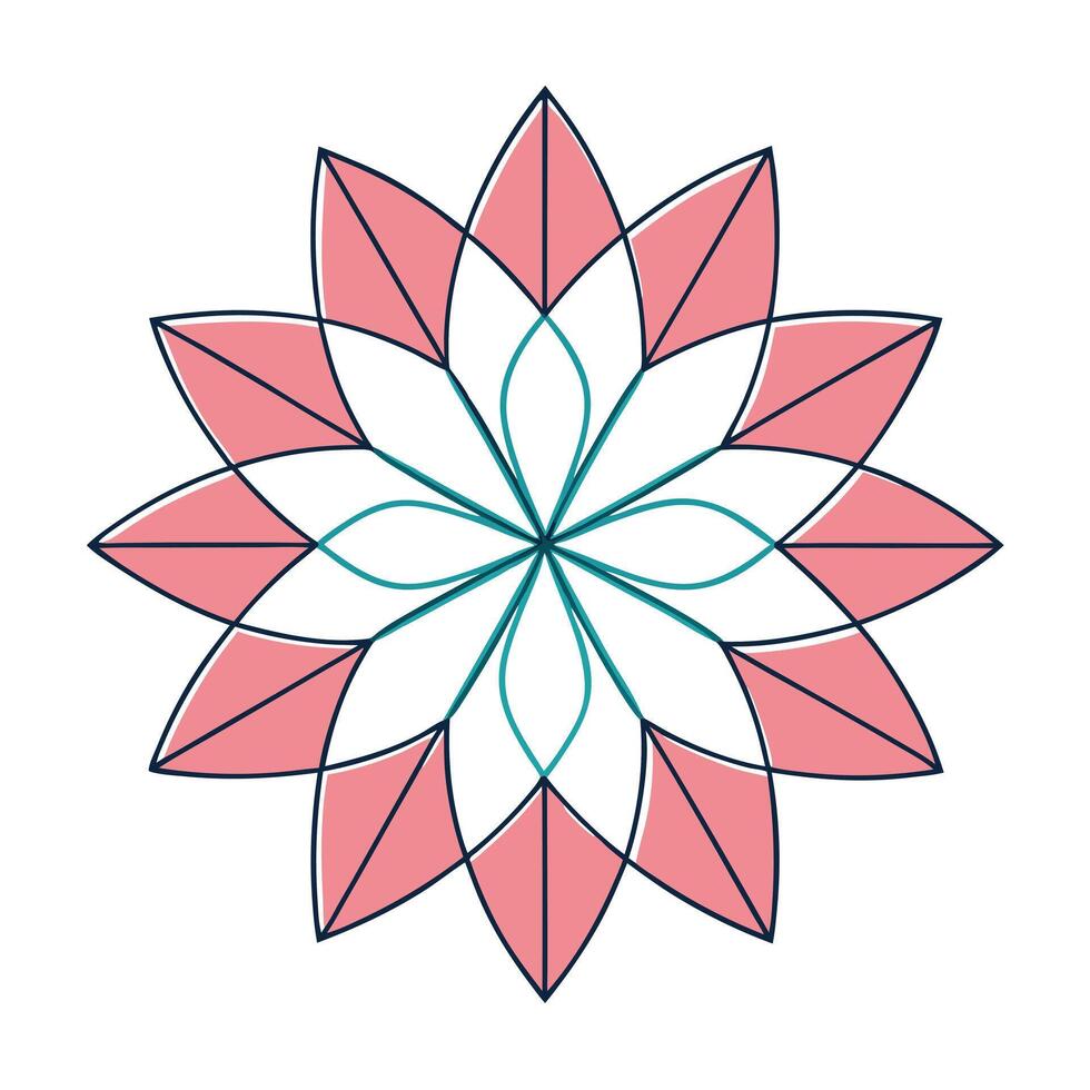 Abstract Broken Line Petal Blossom with Elegance and Flower Concept vector
