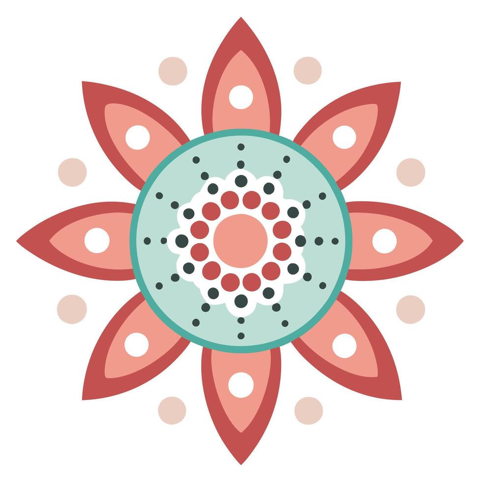 Simple Circle and Dot Flower with Pure Geometry and Flower Concept vector