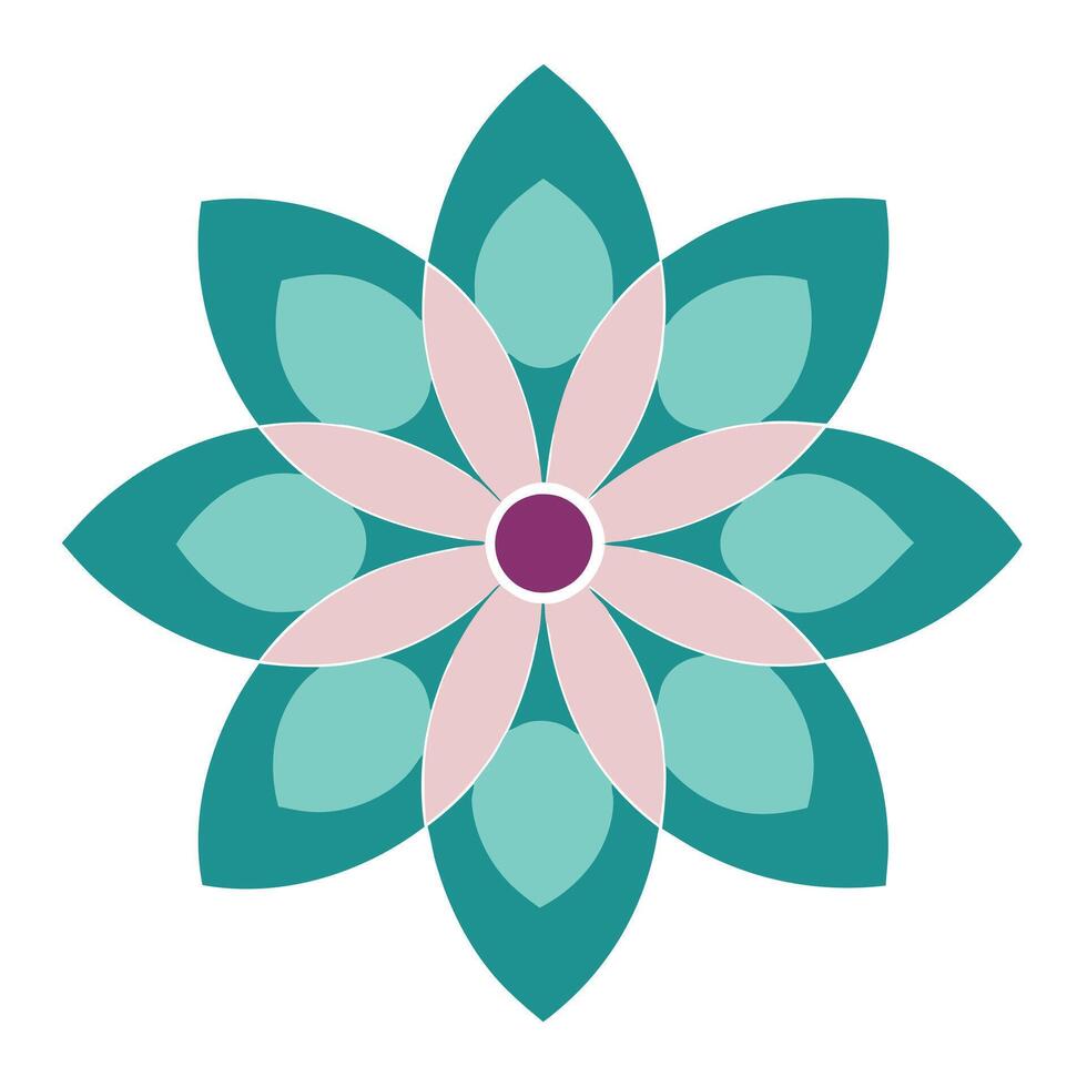 Creative Circle Petal Flower with Perfect Symmetry and Minimalist Design and Flower Concept vector