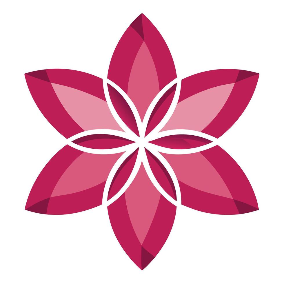 Simple Crisscross Petal Flower with Elegant Simplicity and Flower Concept vector