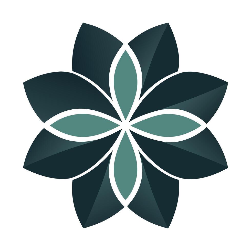 Modern Crisscross Petal Flower with Elegant Simplicity and Flower Concept vector
