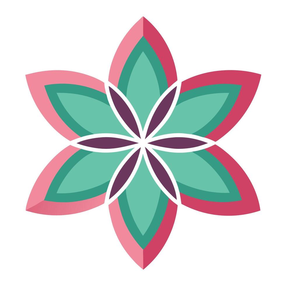 Elegant Crisscross Petal Flower with Simplicity and Flower Concept vector