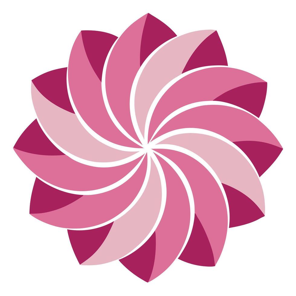 Modern Curved Line Petal Flower with Organic Flow and Flower Concept vector