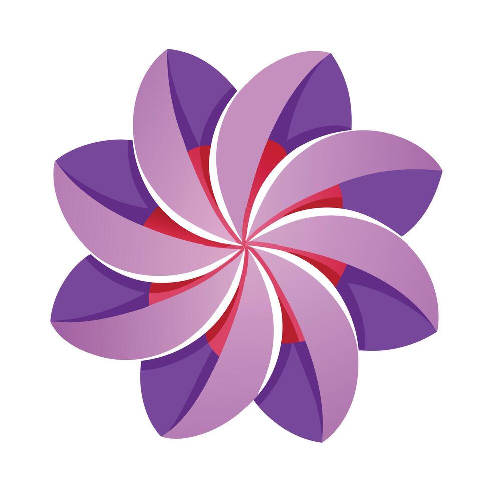 Elegant Curved Ribbon Petal Flower with Soft Flow and Flower Concept vector
