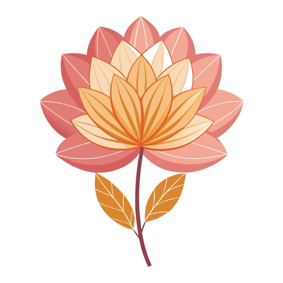 Modern Diagonal Line Petal Flower with Structured Elegance and Flower Concept vector