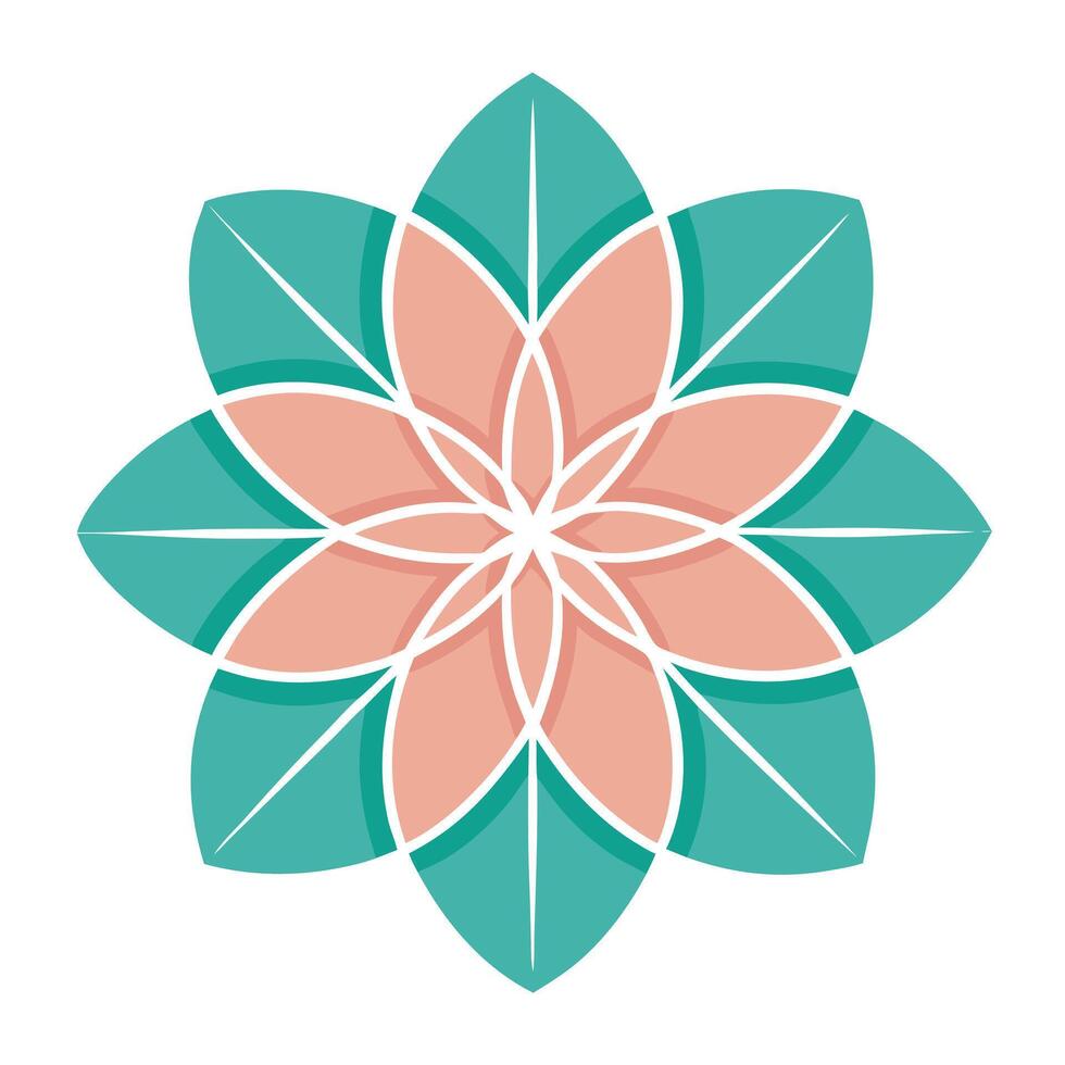 Elegant Diagonal Line Petal Flower with Structured Elegance and Flower Concept vector