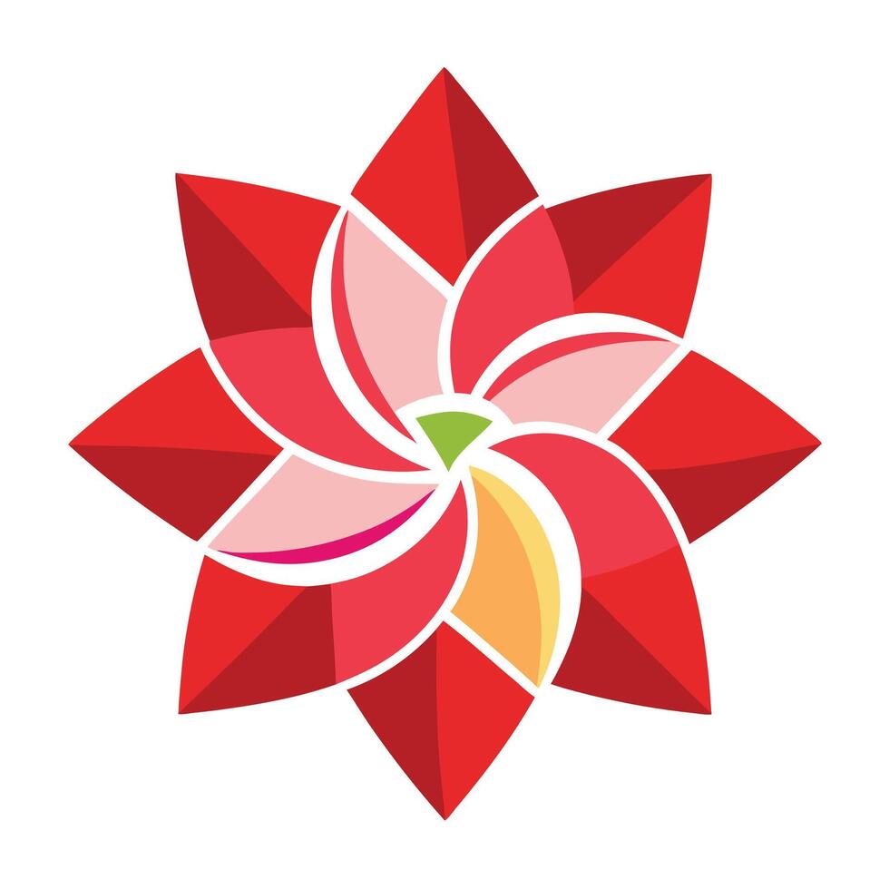 Creative Diagonal Slash Petal Flower with Bold Simplicity and Flower Concept vector
