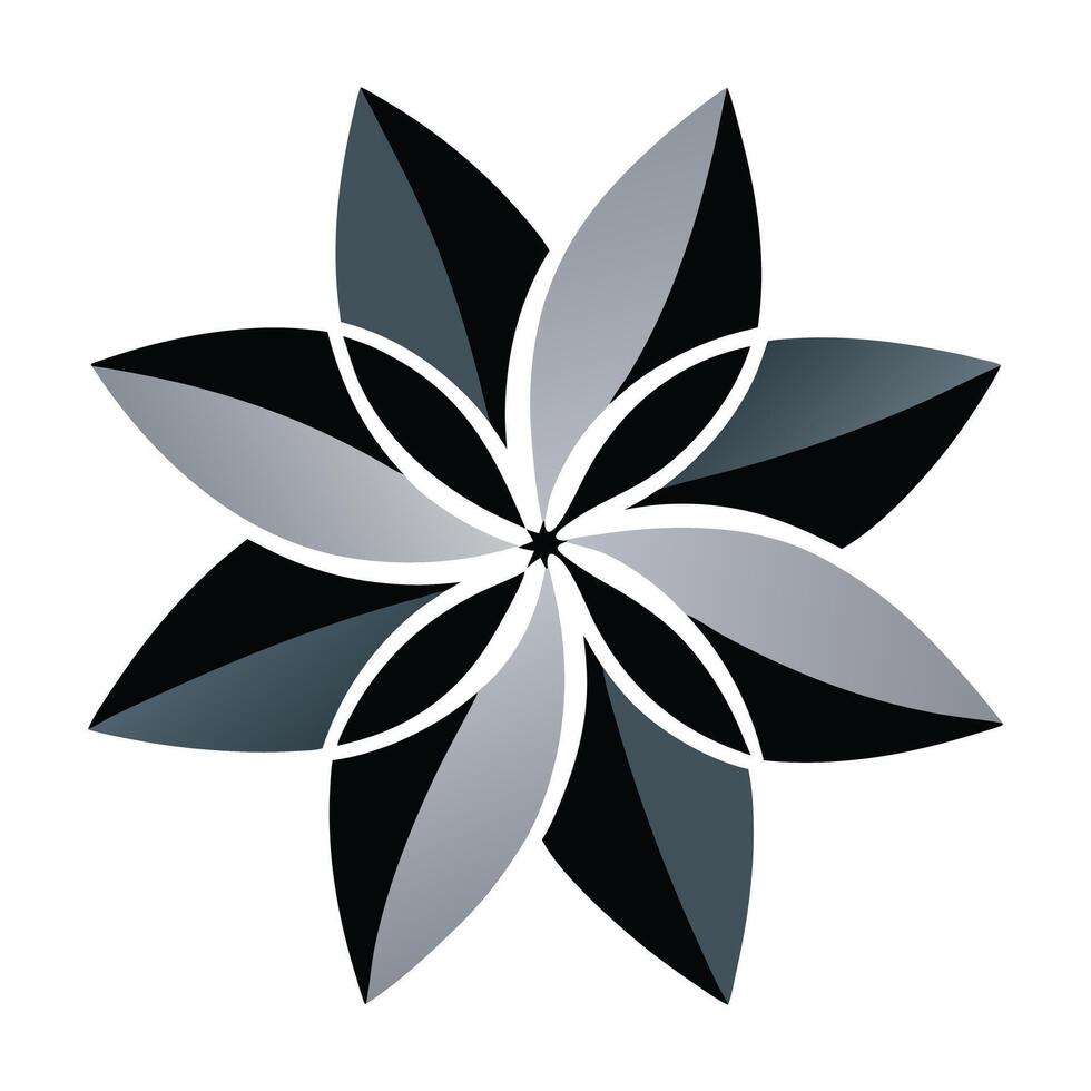 Modern Diagonal Slash Petal Flower with Bold Simplicity and Flower Concept vector