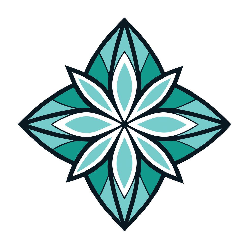 Elegant Diamond Edge Petal Blossom with Geometric Elegance and Flower Concept vector