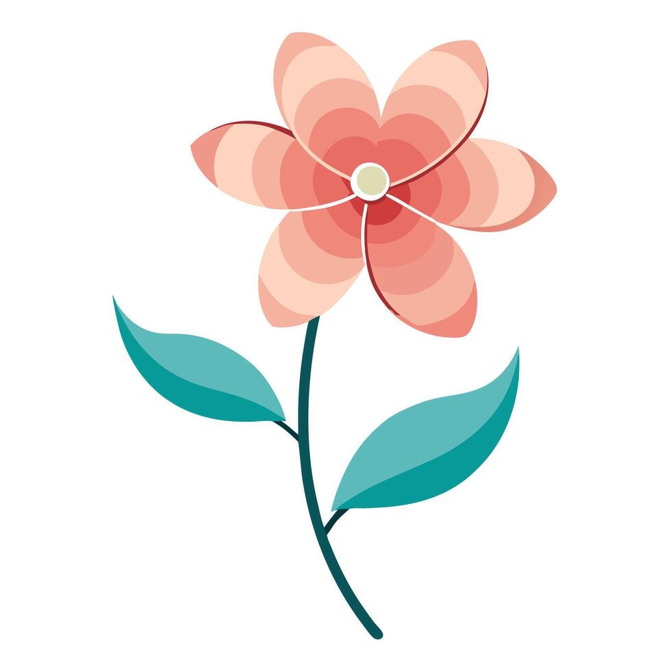Modern Disconnected Stroke Flower with Airy Feel and Flower Concept vector