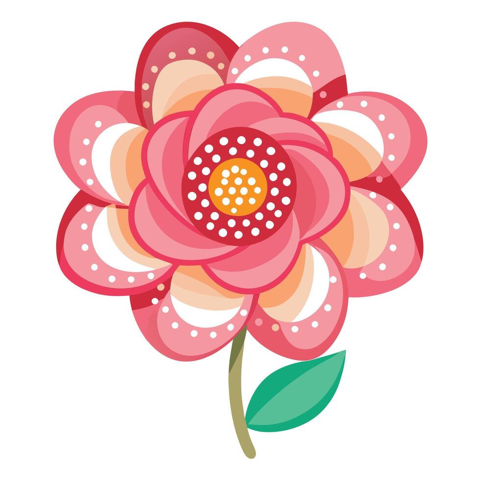 Subtle Definition Dotted Edge Flower and Flower Concept vector