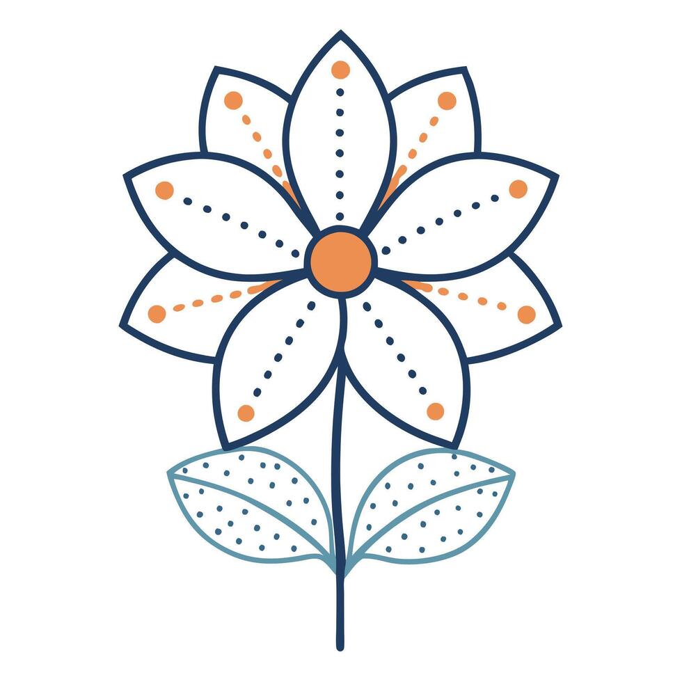 Floating Elegance Dot Connected Petal Flower and Flower Concept vector