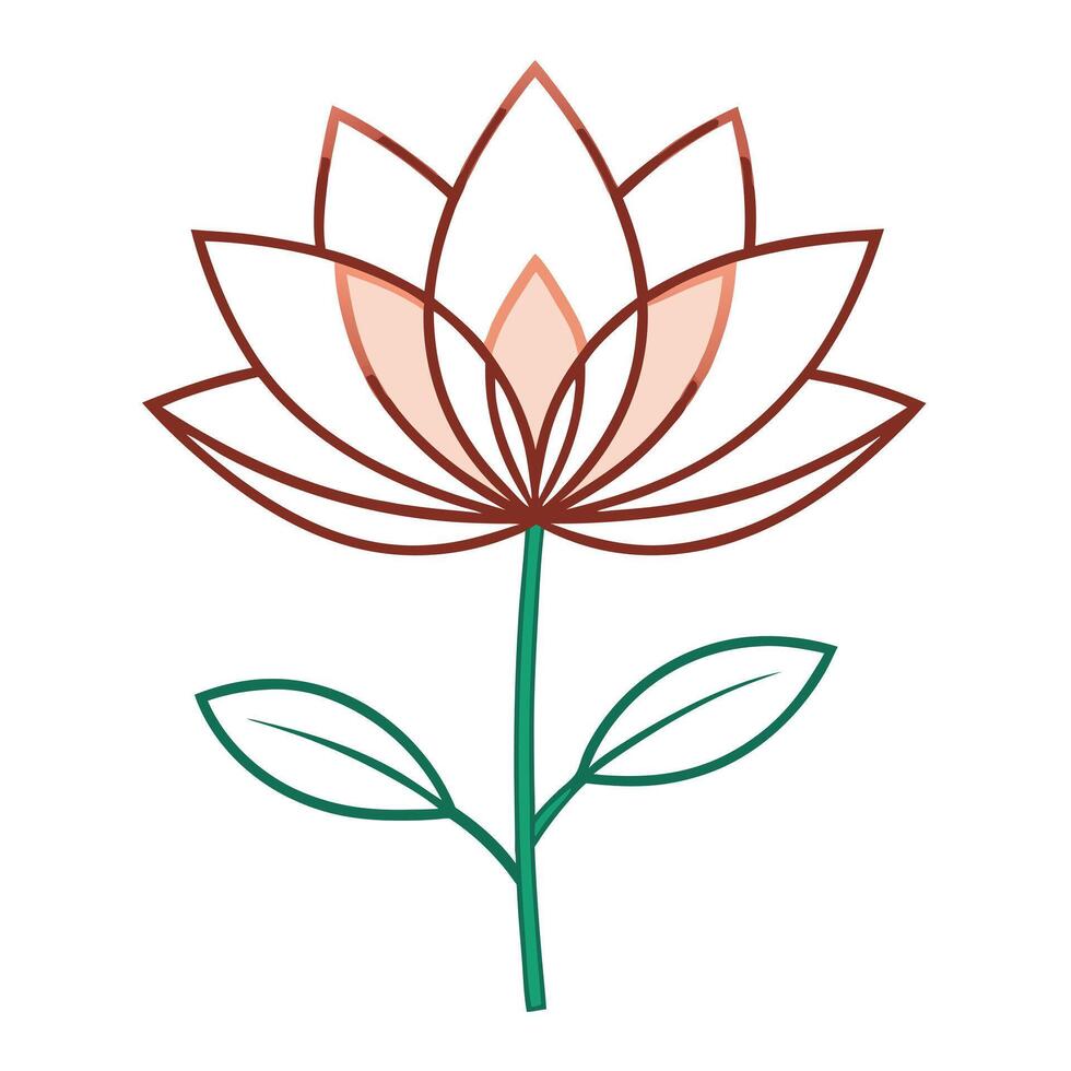 Creative Double Lined Petal Blossom with Elegant Simplicity and Flower Concept vector