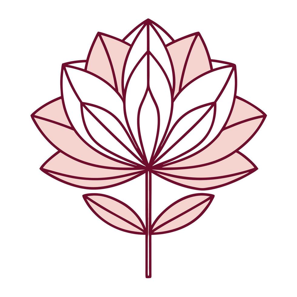 Elegant Simplicity Double Lined Petal Blossom and Flower Concept vector