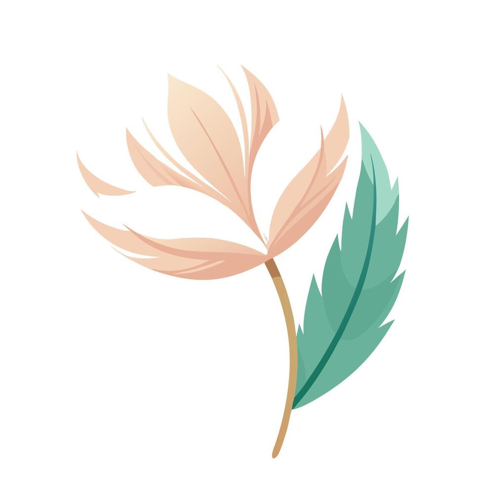 Intricate Feather Petal Flower with Soft Texture and Flower Concept vector