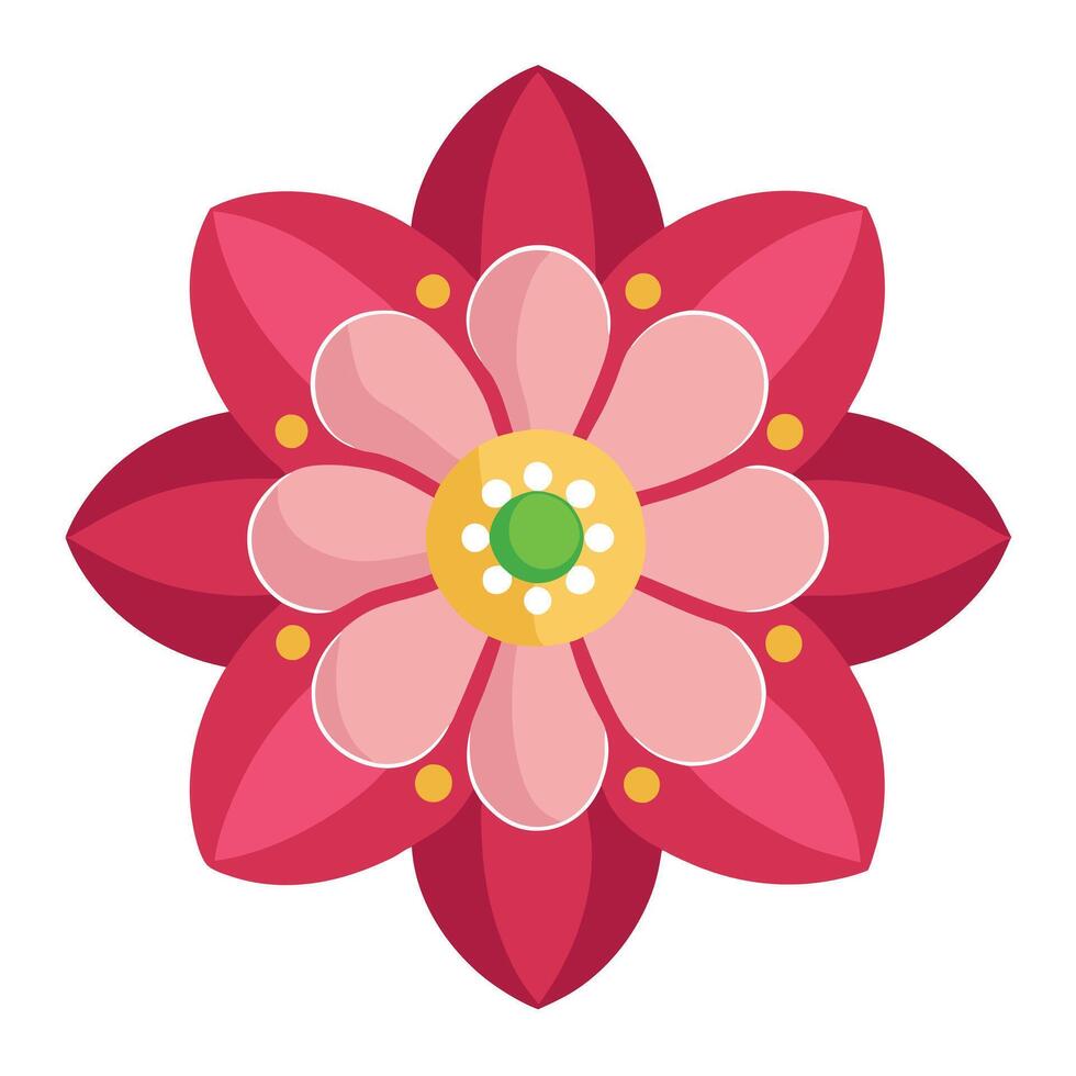 Delicate Floating Dot Petal Flower with Minimal Essence and Flower Concept vector