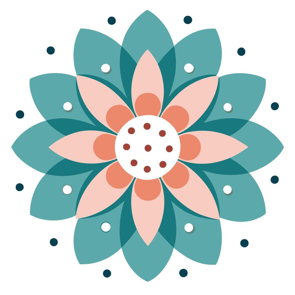 Elegant Floating Dot Petal Flower with Airy Minimalism and Flower Concept vector