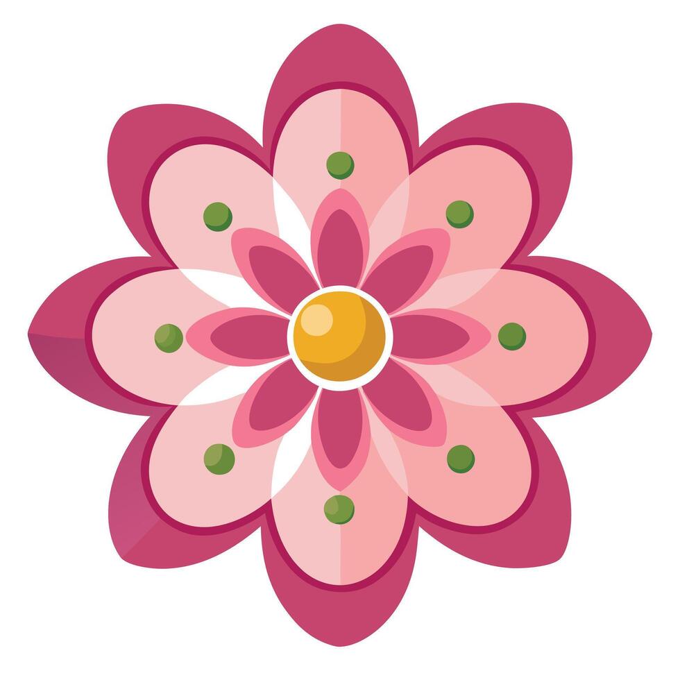 Minimal Essence Floating Dot Petal Flower and Flower Concept vector
