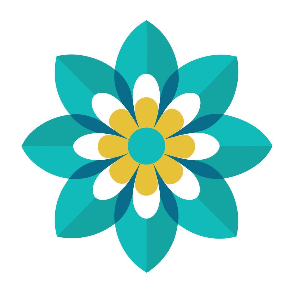 Simple Floating Dot Petal Flower with Minimal Essence and Flower Concept vector
