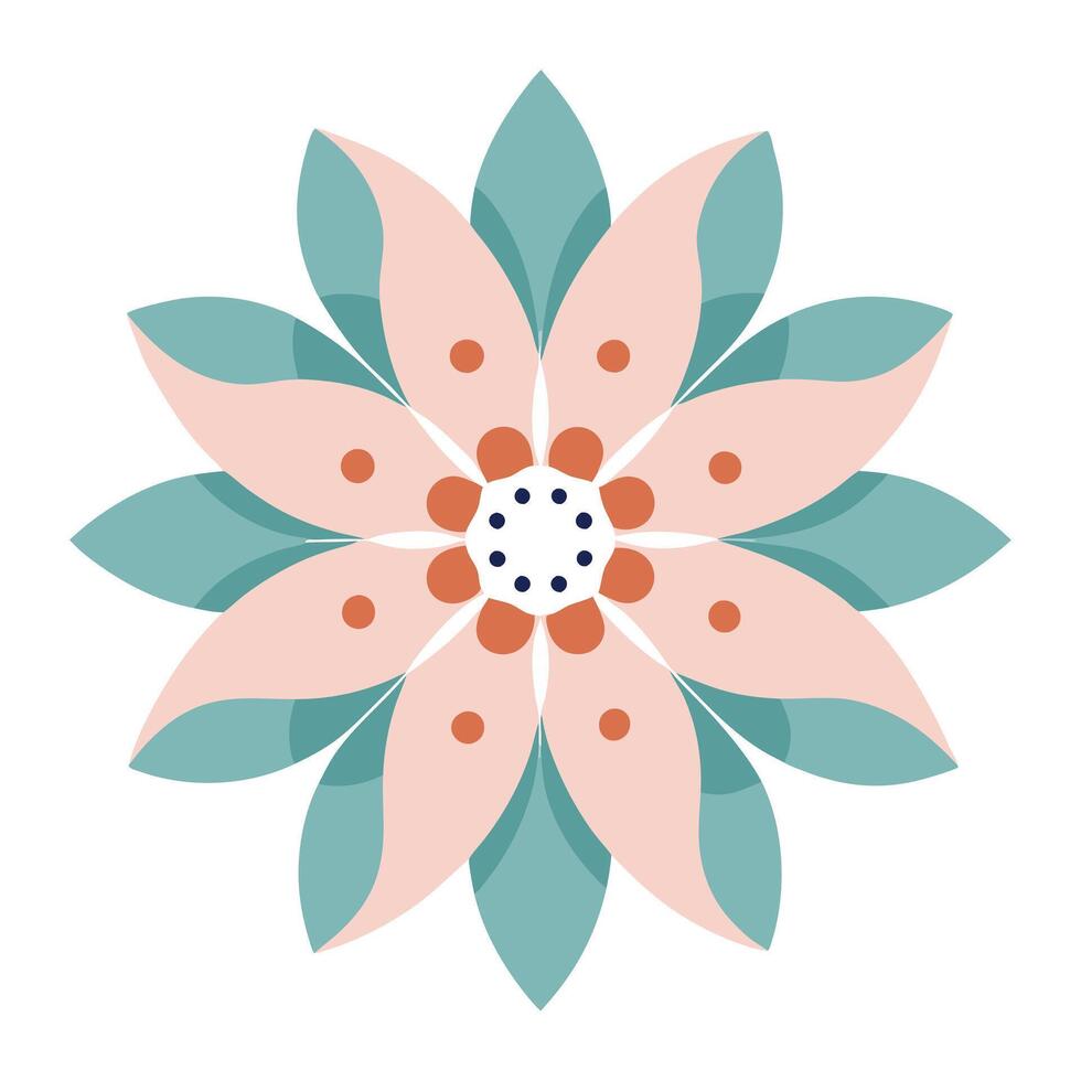 Modern Floating Dot Petal Flower with Minimal Form and Flower Concept vector