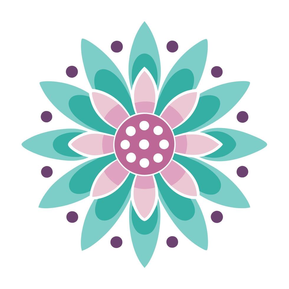 Minimal Form Floating Dot Petal Flower and Flower Concept vector