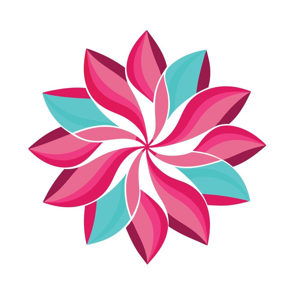 Modern Floating Petal Flower with Open Space and Flower Concept vector