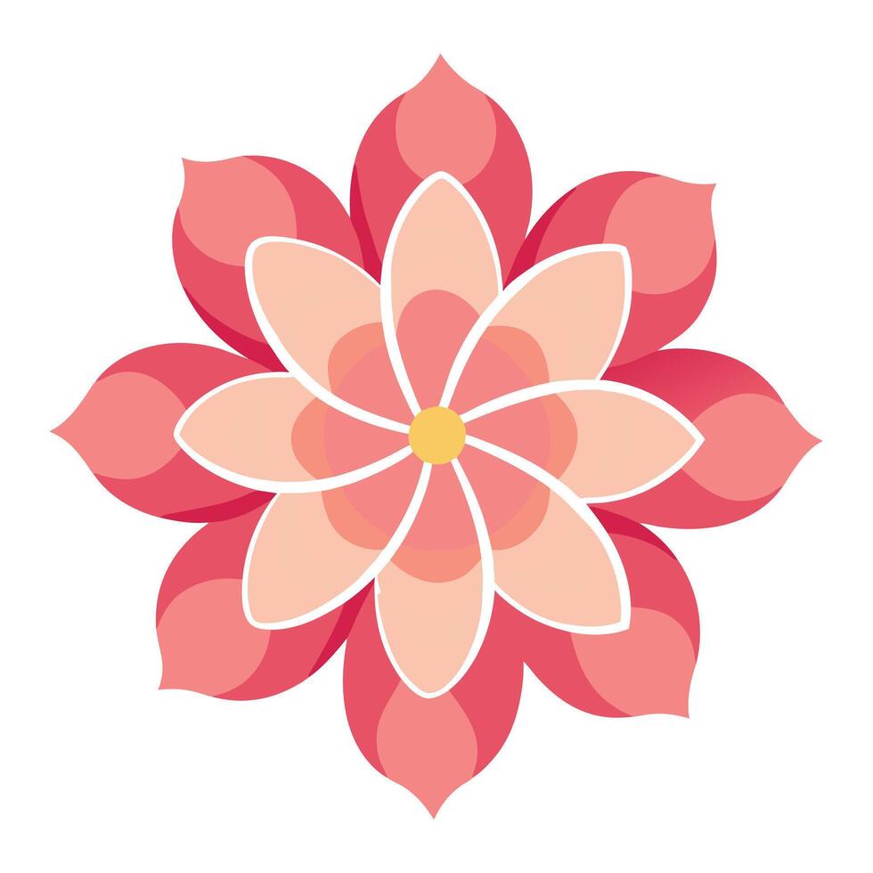 Elegant Floating Line Flower with Disconnected Petals and Flower Concept vector
