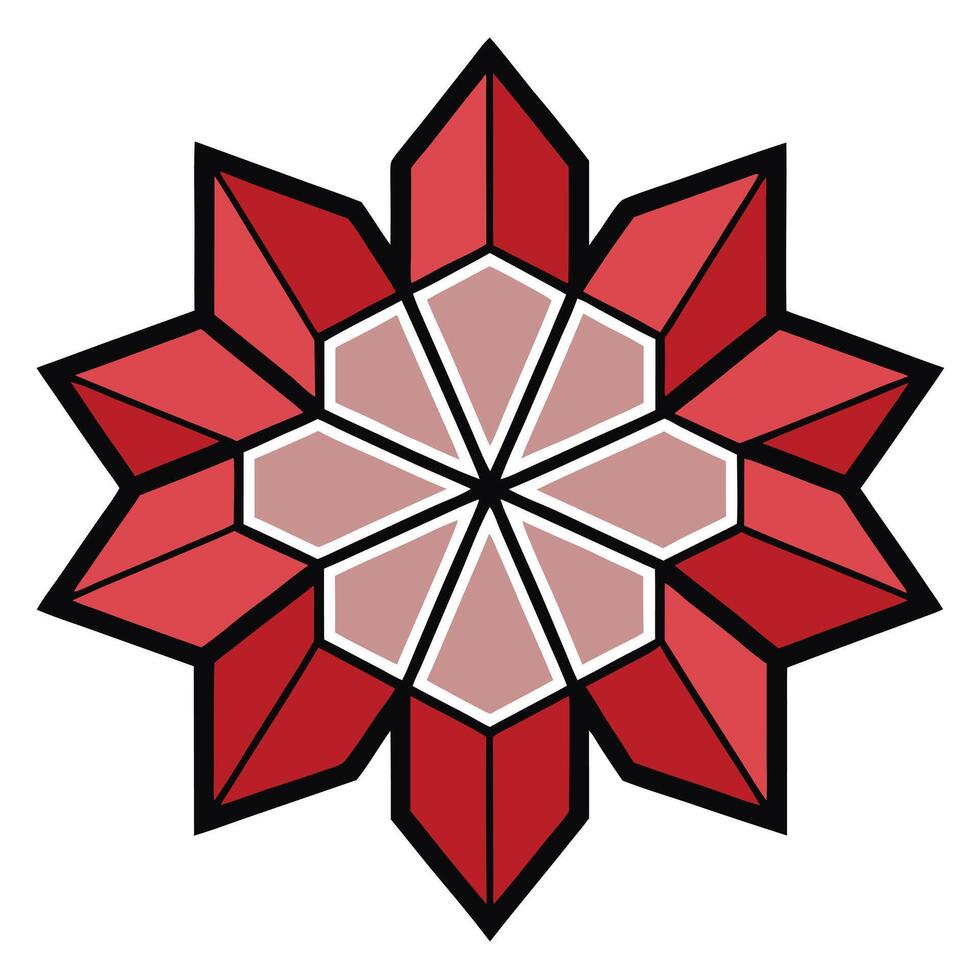 Elegant Geometric Box Petal Flower with Structured Elegance and Flower Concept vector