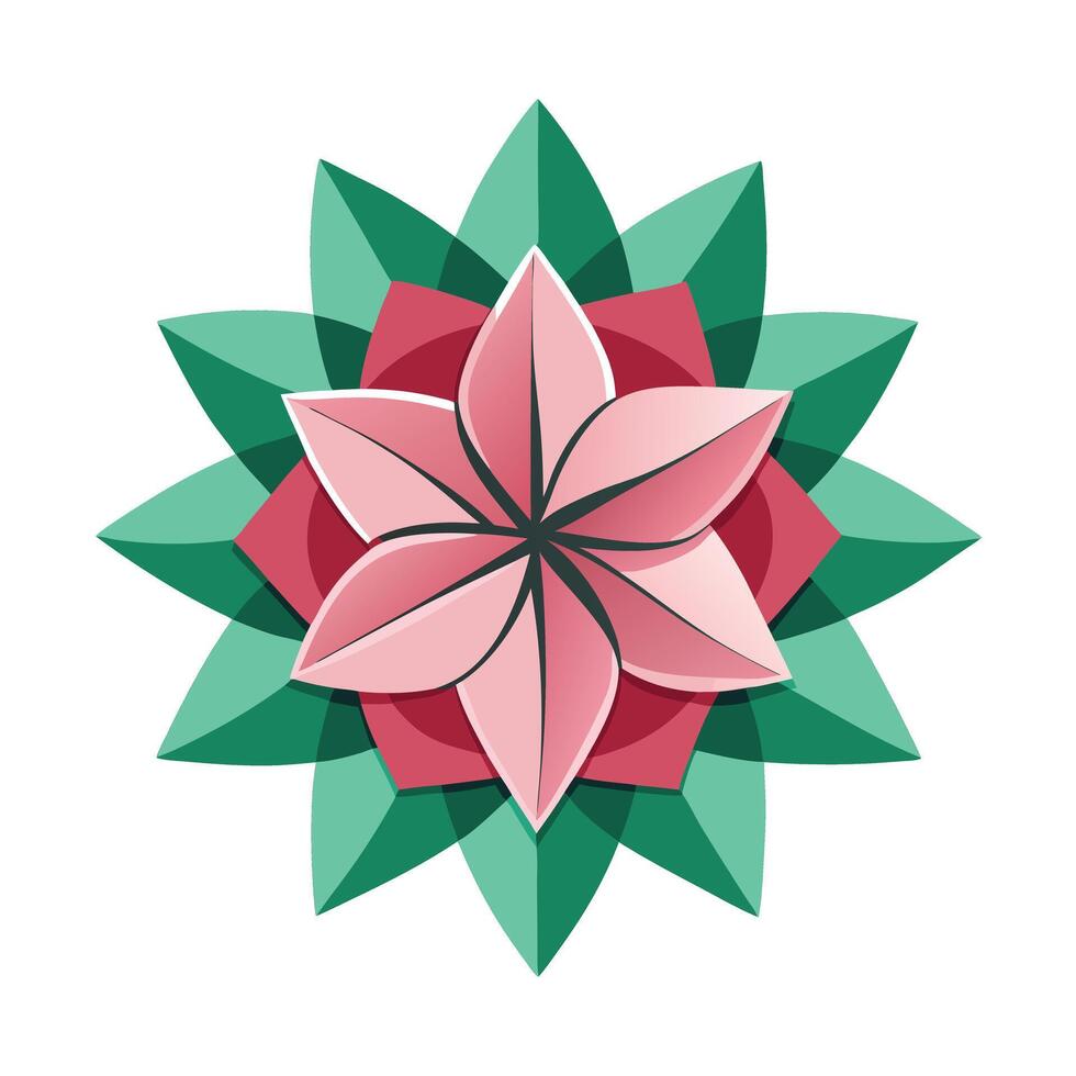 Modern Folded Petal Flower with Origami Inspiration and Flower Concept vector