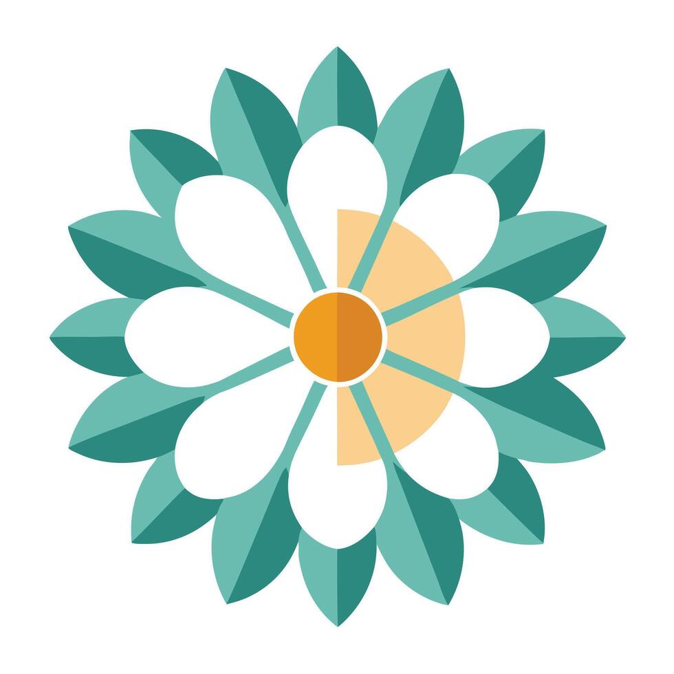Elegant Geometric Daisy with Clean Shapes and Stylized Design and Flower Concept vector