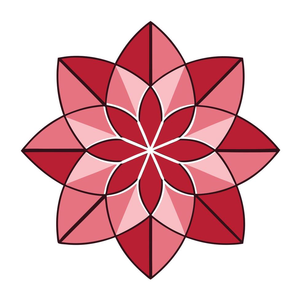 Modern Geometric Petal Cluster with Symmetry and Flower Concept vector