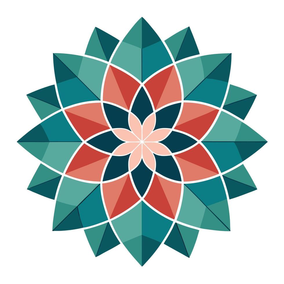 Elegant Geometric Petal Cluster with Symmetry and Flower Concept vector