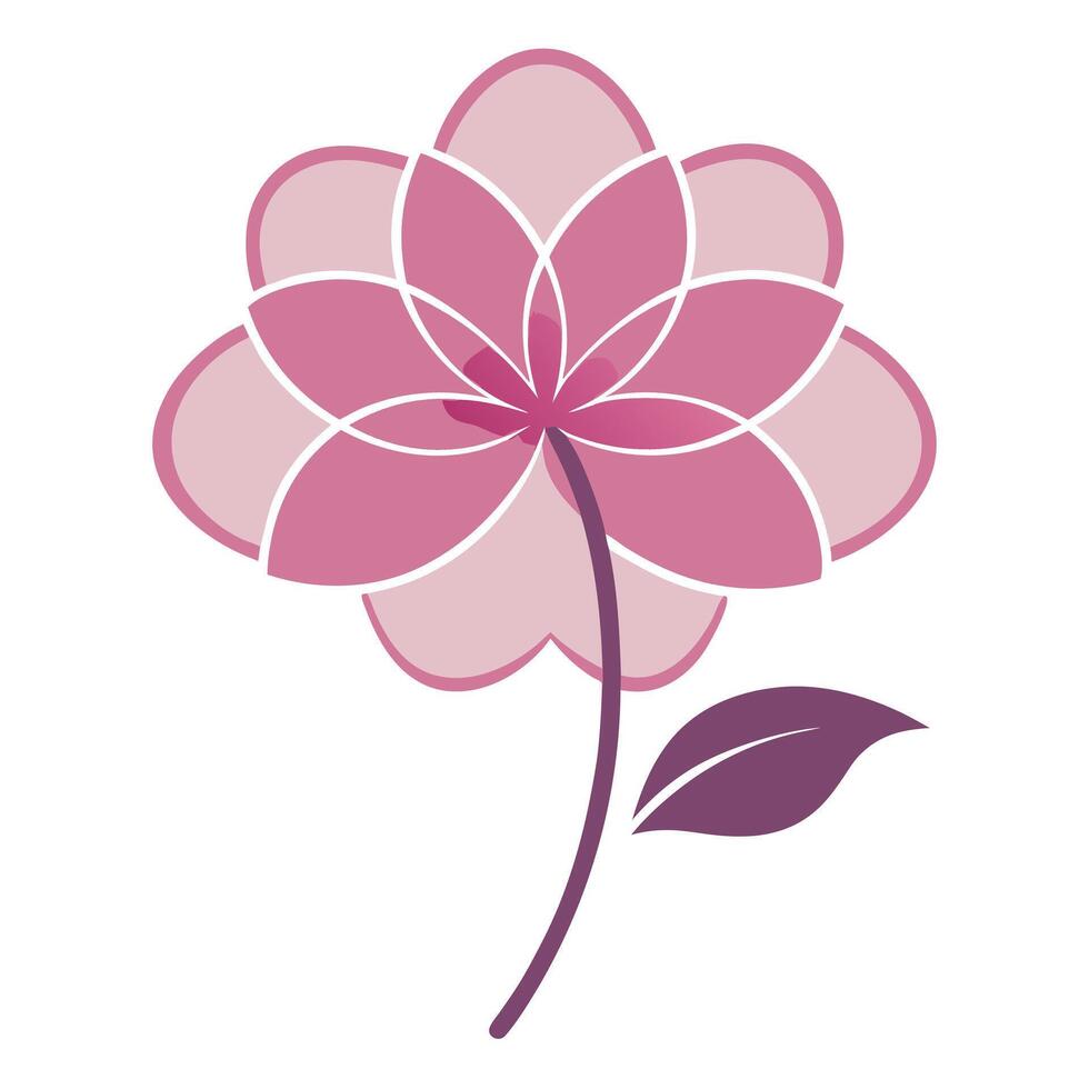 Fading Elegance Gradient Line Petal Flower and Flower Concept vector