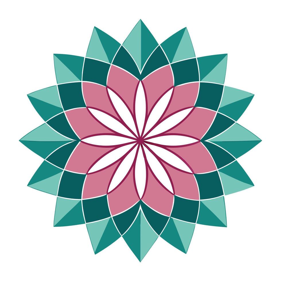 Sharp Symmetry Geometric Triangle Petal Flower and Flower Concept vector