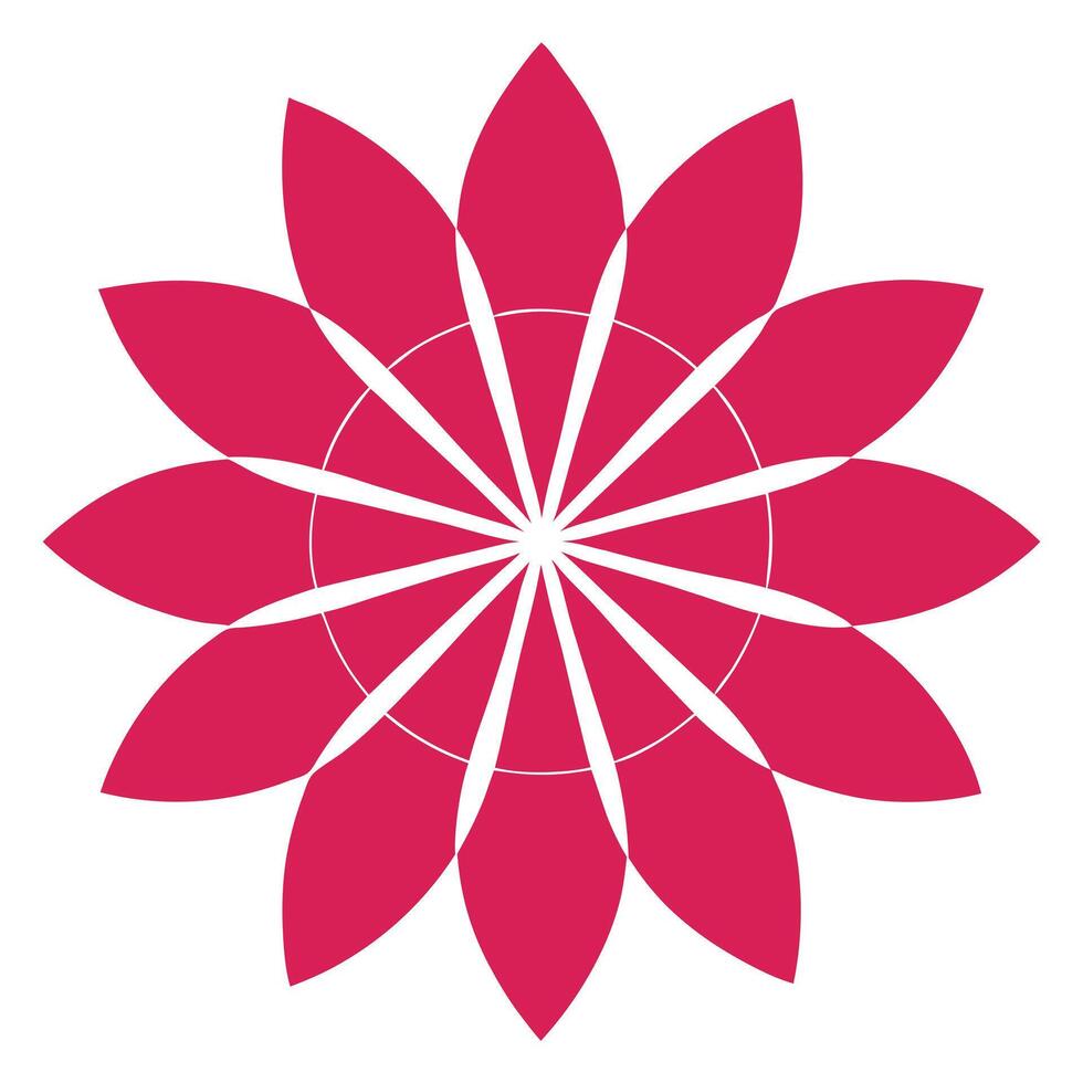 Bold Simplicity Half Circle Petal Blossom and Flower Concept vector