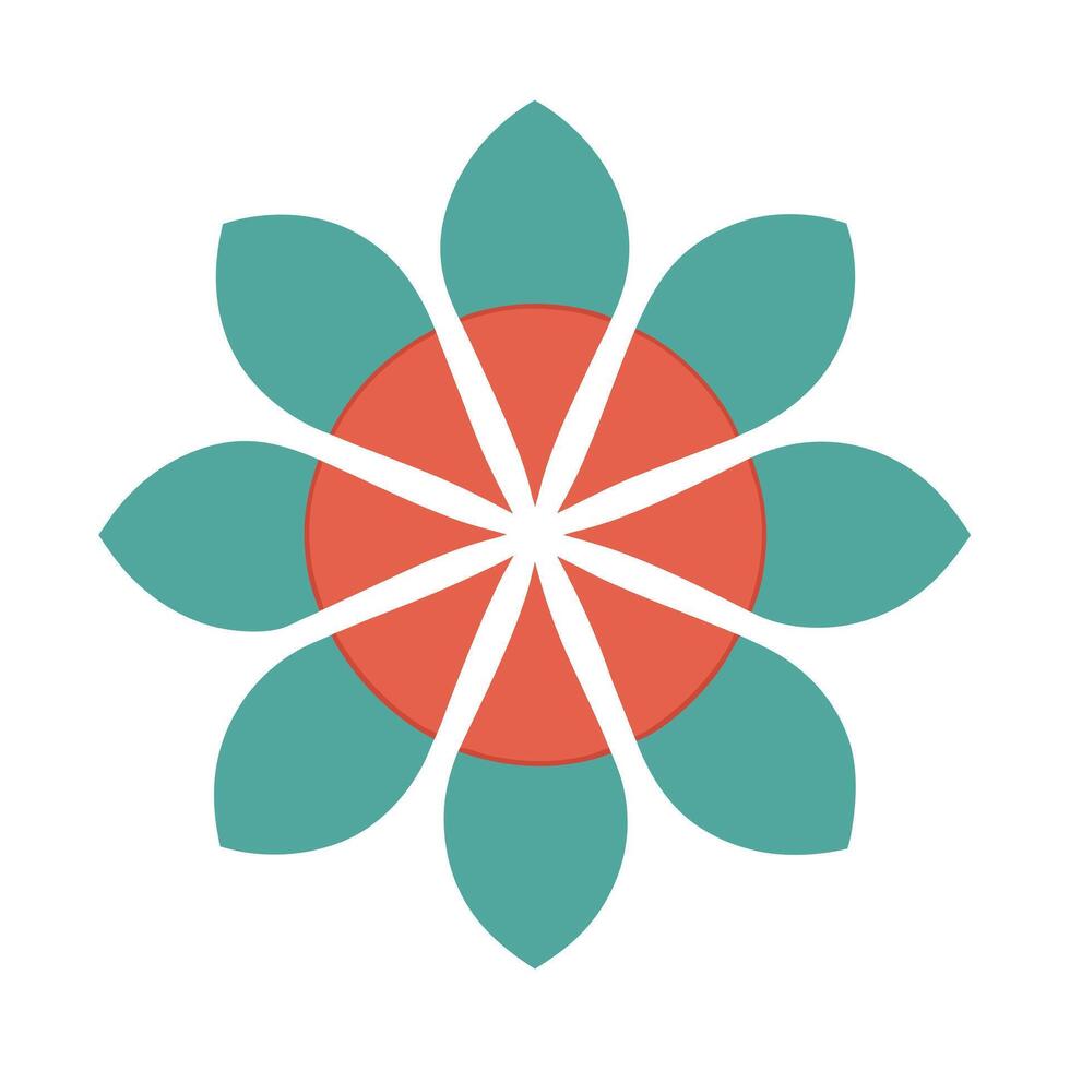 Modern Balance Half Circle Petal Flower and Flower Concept vector