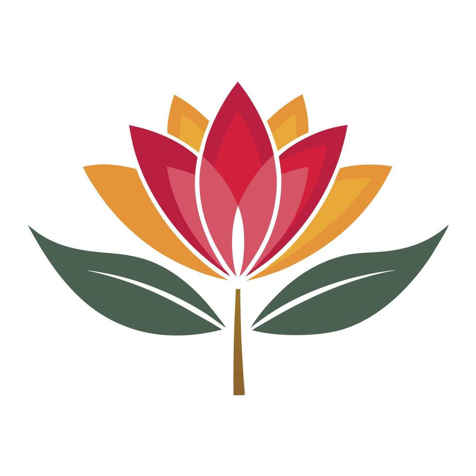 Asymmetrical Modern Half Flower and Minimalist Design and Flower Concept vector