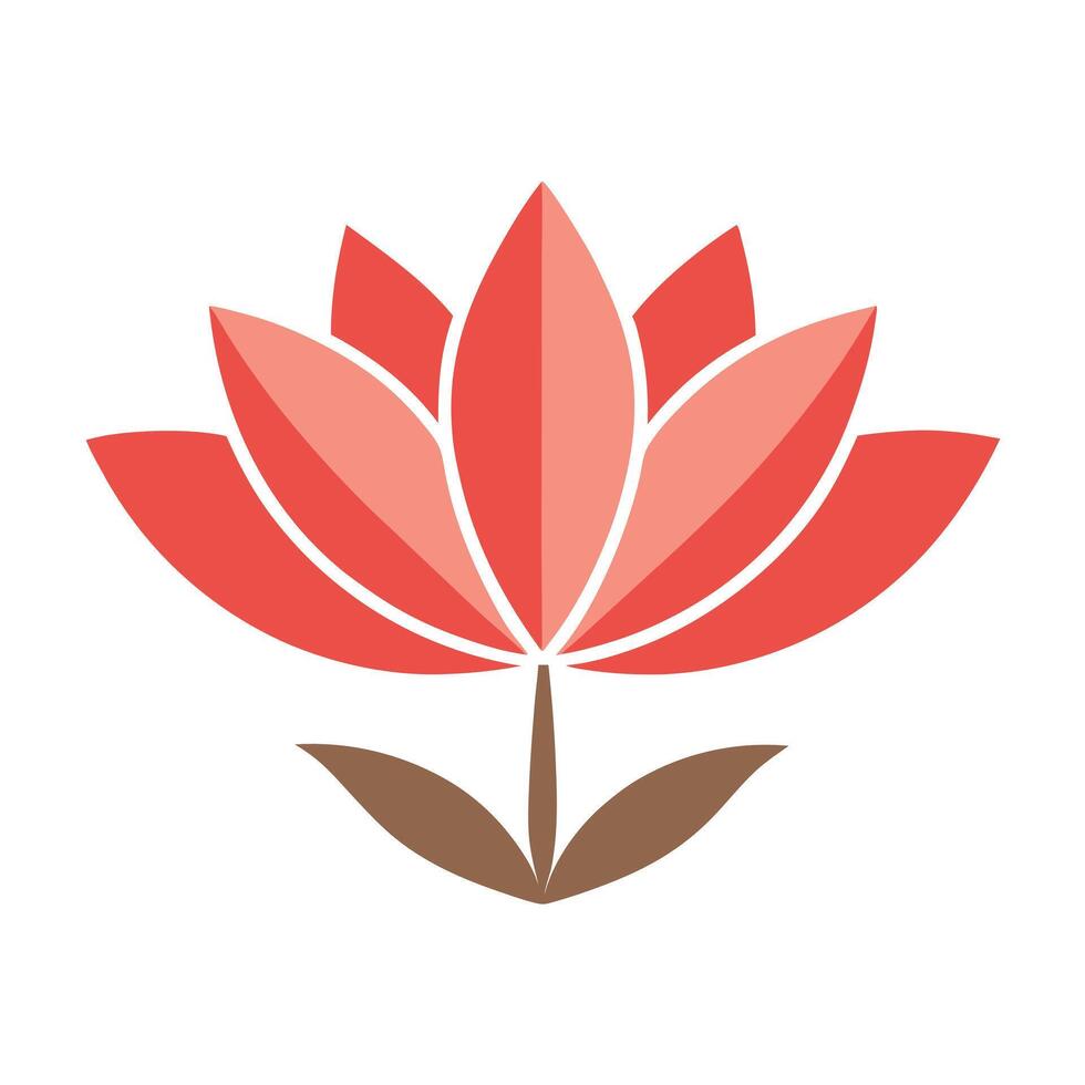 Creative Asymmetrical Modern Half Flower and Minimalist Design and Flower Concept vector