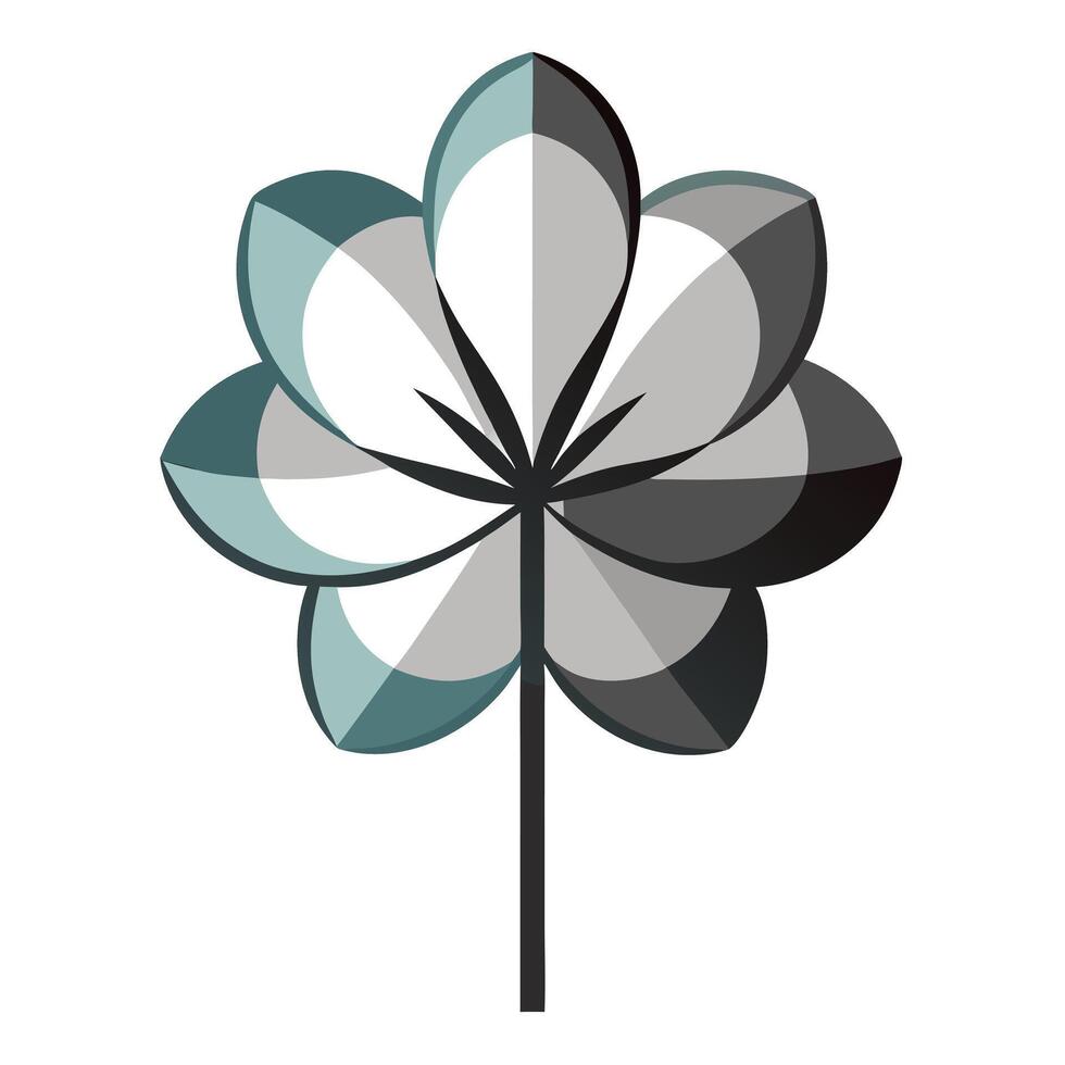 Dimensional Depth Half Shadow Blossom and Flower Concept vector