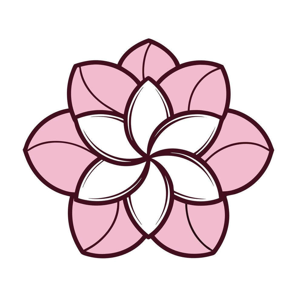 Creative Negative Space Play Half Outlined Blossom and Flower Concept vector
