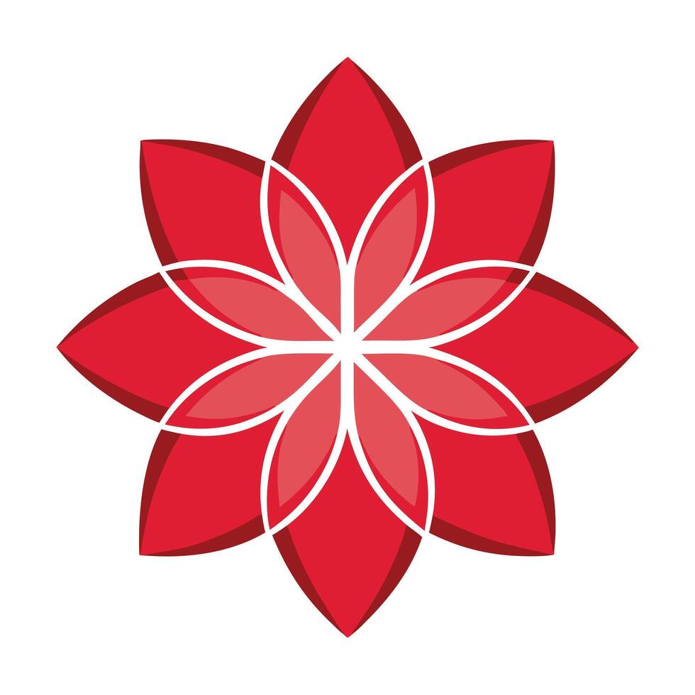Elegant Abstract Symmetry Intersecting Line Petal Blossom and Flower Concept vector