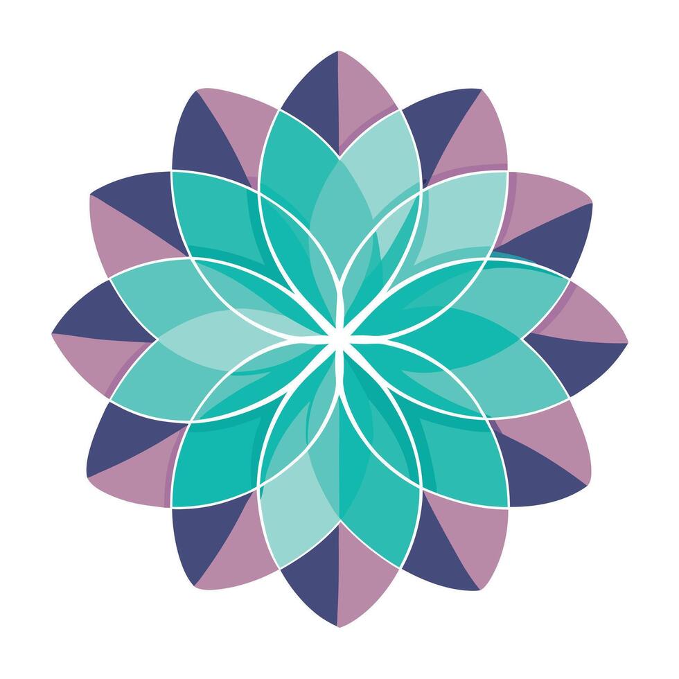 Modern Abstract Symmetry Intersecting Line Petal Blossom and Flower Concept vector