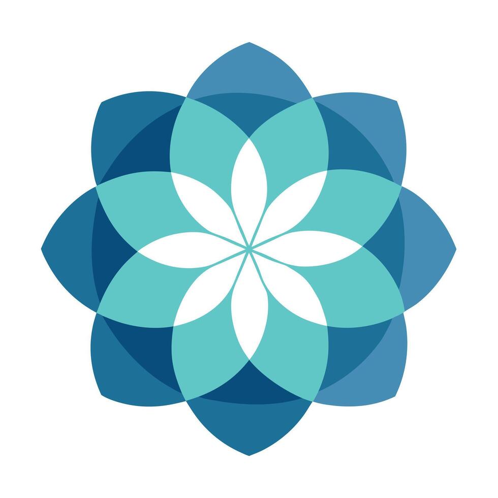 Modern Clean Overlap Layered Semi Circles Flower and Flower Concept vector