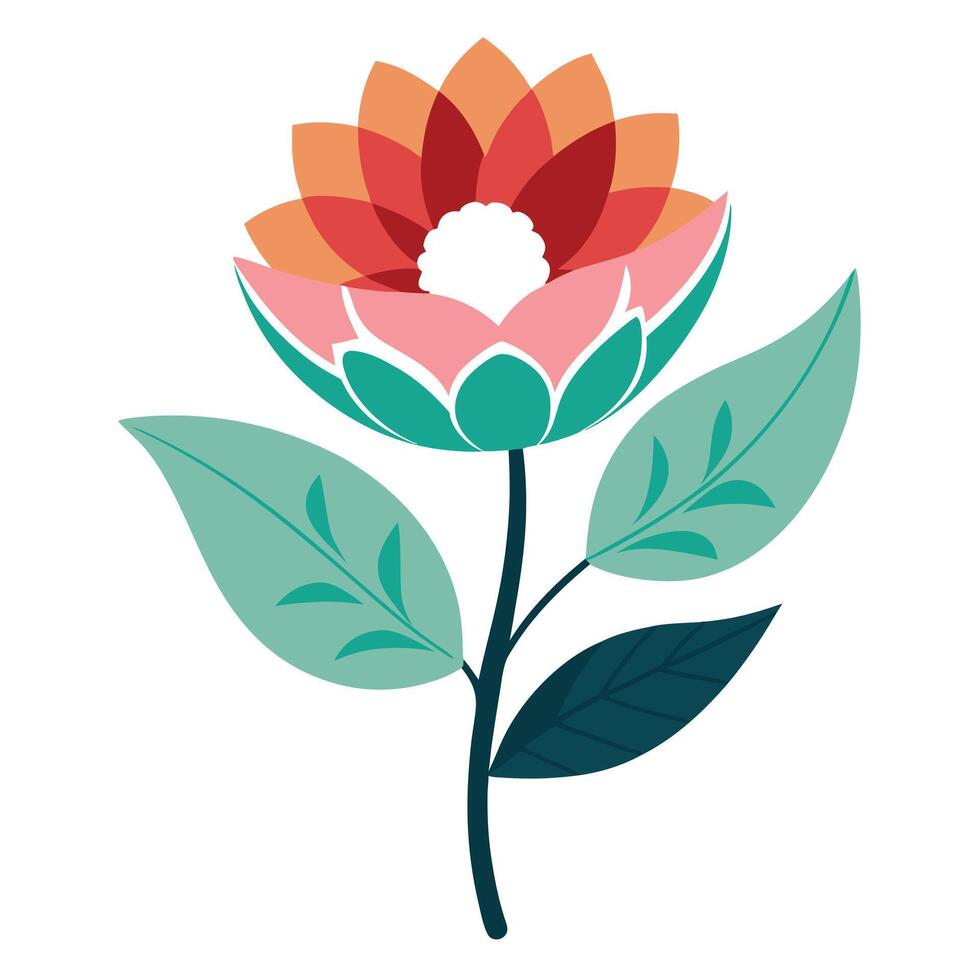 Elegant Conceptual Leaf Only Flower with Symbolic Form and Flower Concept vector