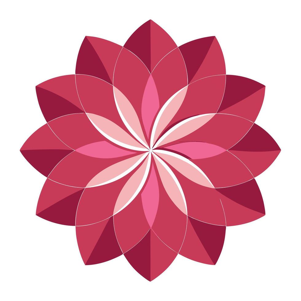 Clean Overlap Layered Semi Circles Flower and Flower Concept vector