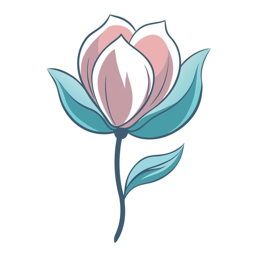 Elegant Sketch Like Simplicity Light Stroke Petal Flower and Flower Concept vector