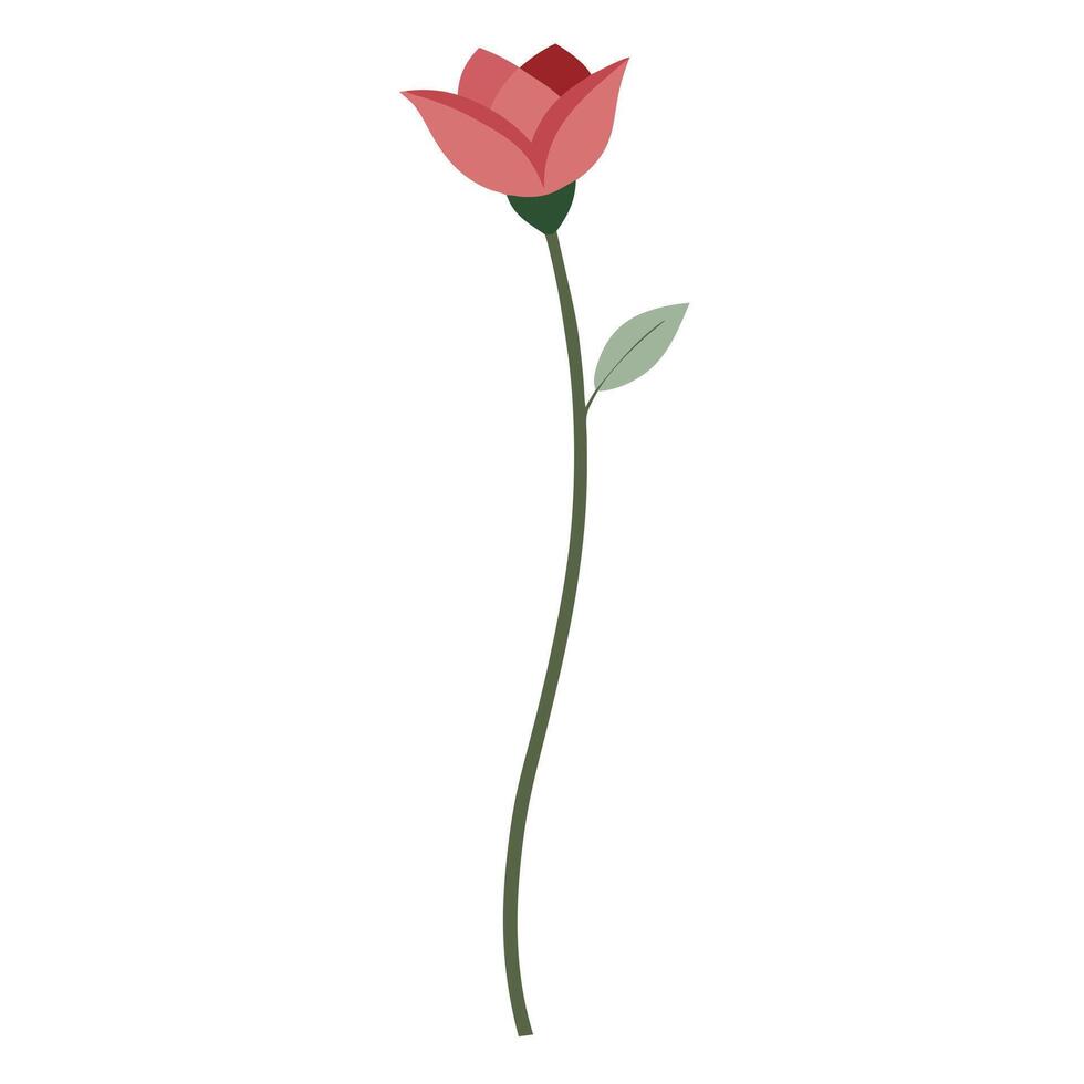 Elegant Petite Flower Head Long Stem Minimalist Blossom and Flower Concept vector