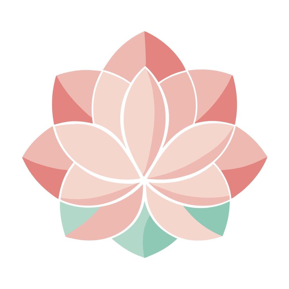 Modern Thin Borders Minimal Hollow Petal Flower and Flower Concept vector