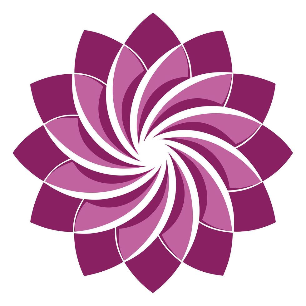 Continuous Motion Minimalist Spiral Petal Blossom and Flower Concept vector
