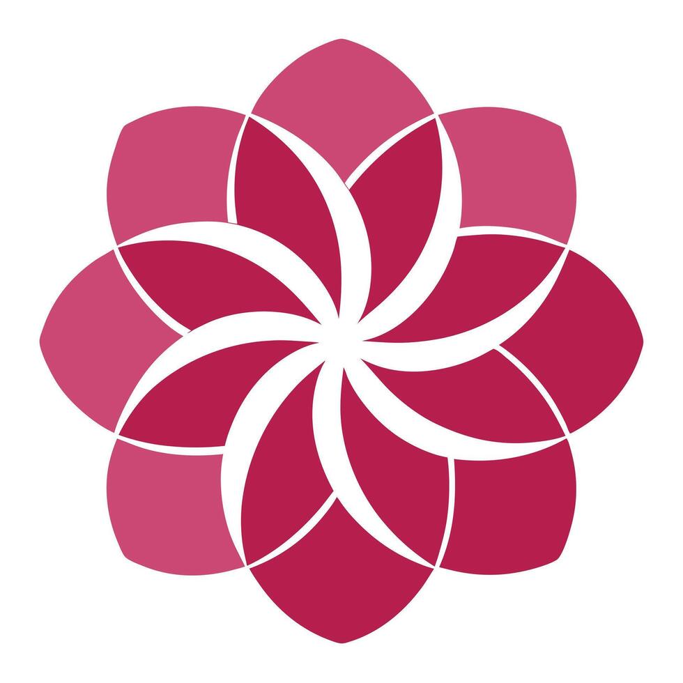 Elegant Hidden Depth Negative Space Arc Petal Flower and Flower Concept vector